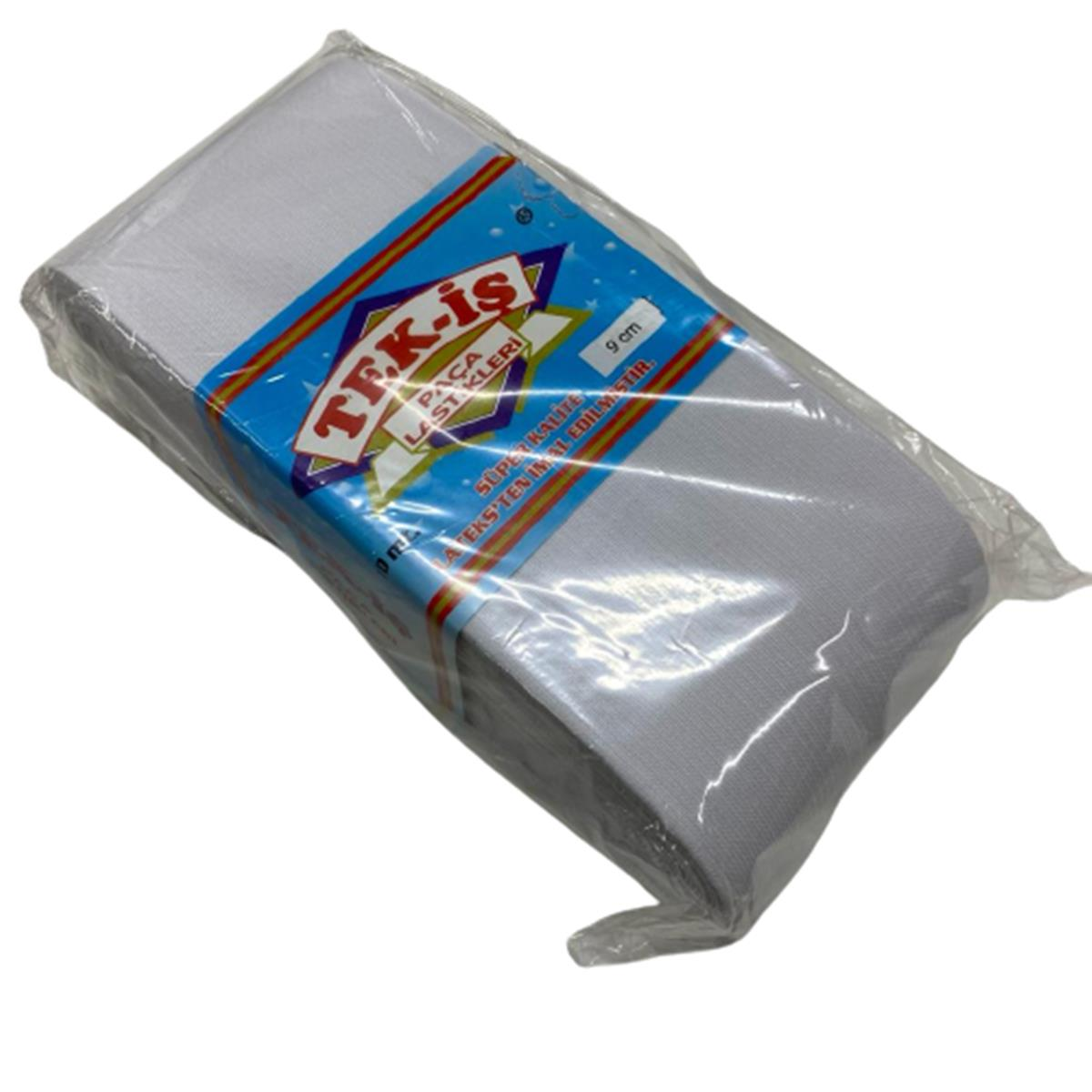 Lastik Tek-İş Sert Yumuşak Çamaşır Don Etek Bel Paça Bebe Lastiği Yassı Yumuşak 9 cm BEYAZ