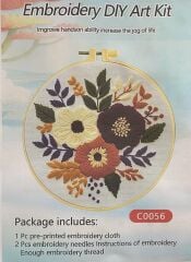 Elegant Kanaviçe Baskılı Etamin Kiti (iplik, iğne, kumaş) 15*15 cm Cz0056