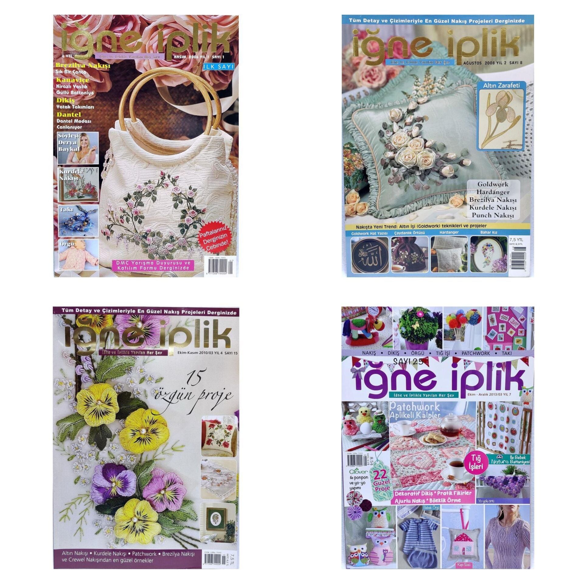 İğne İplik (4 adet) Nakış Dergisi (1 - 8 - 15 - 25)