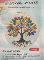 Elegant Kanaviçe Baskılı Etamin Kiti (iplik, iğne, kumaş) 15*15 cm Cz0060