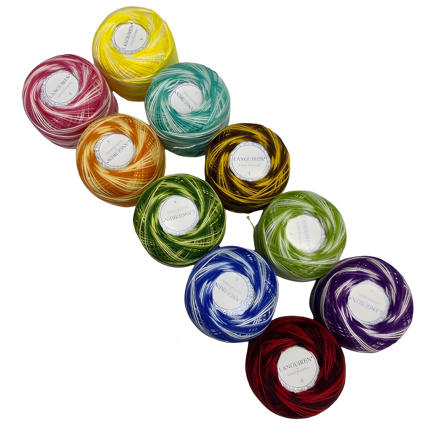 Languiren Ebruli Koton Perle No 8 Etamin Nakış İpi 10lu Set