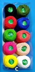 Colored Bird Koton Perle No 8 Etamin Nakış İpi İpliği 10lu Set