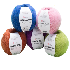 YarnArt Alpaca Gold Paillettes Pullu Örgü İpi 50 gr