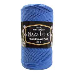 Nazz Pamuk Makrome El Örgü İpi 250 gr 17 Mavi