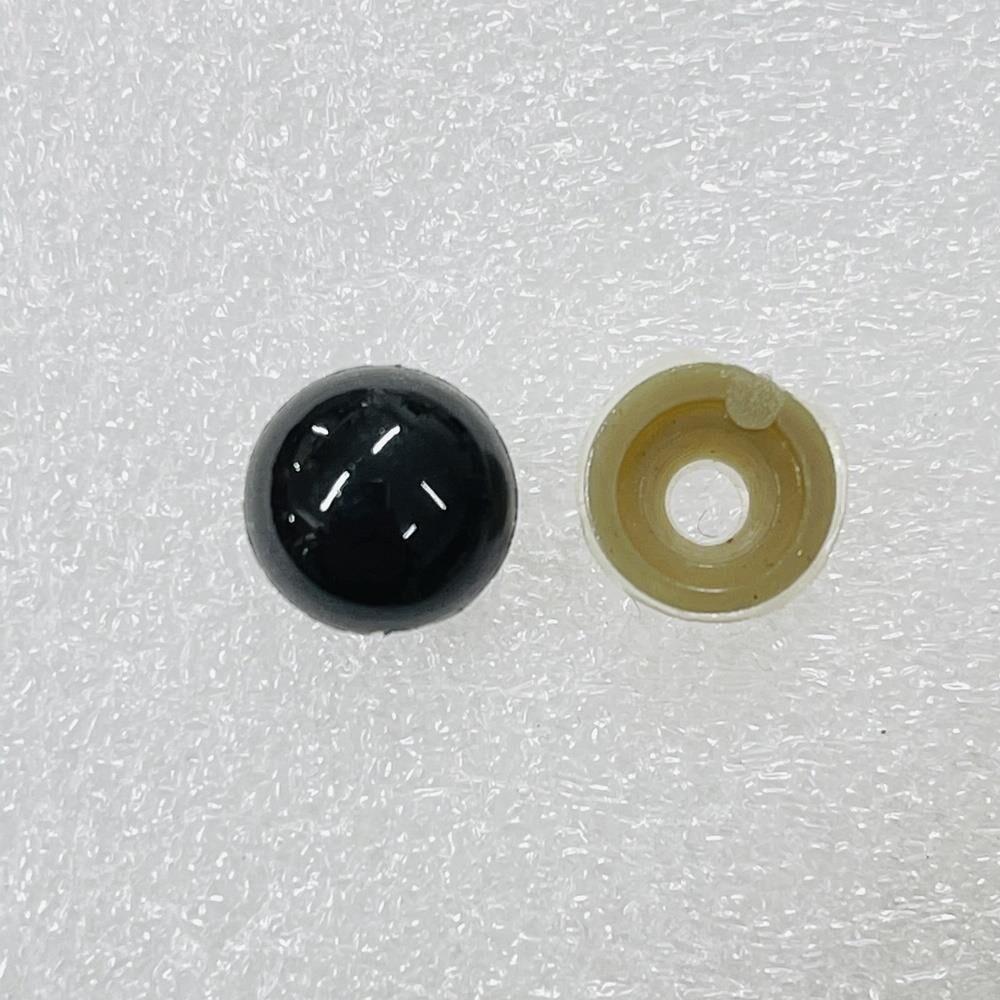 Vidalı Göz - Siyah - 5 Çift - Kilitli - Amigurumi 6 mm