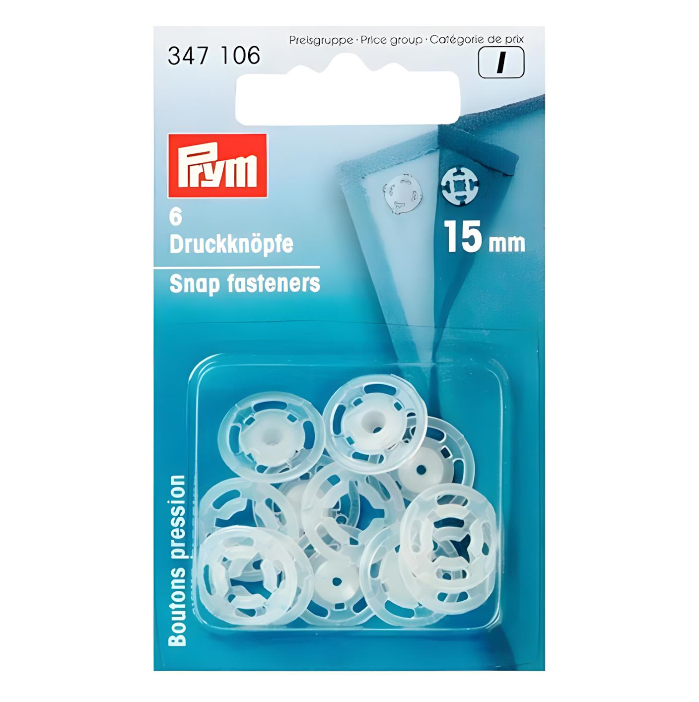 Prym Dikilebilir Plastik Çıtçıt 6 Çift 15 mm 347106