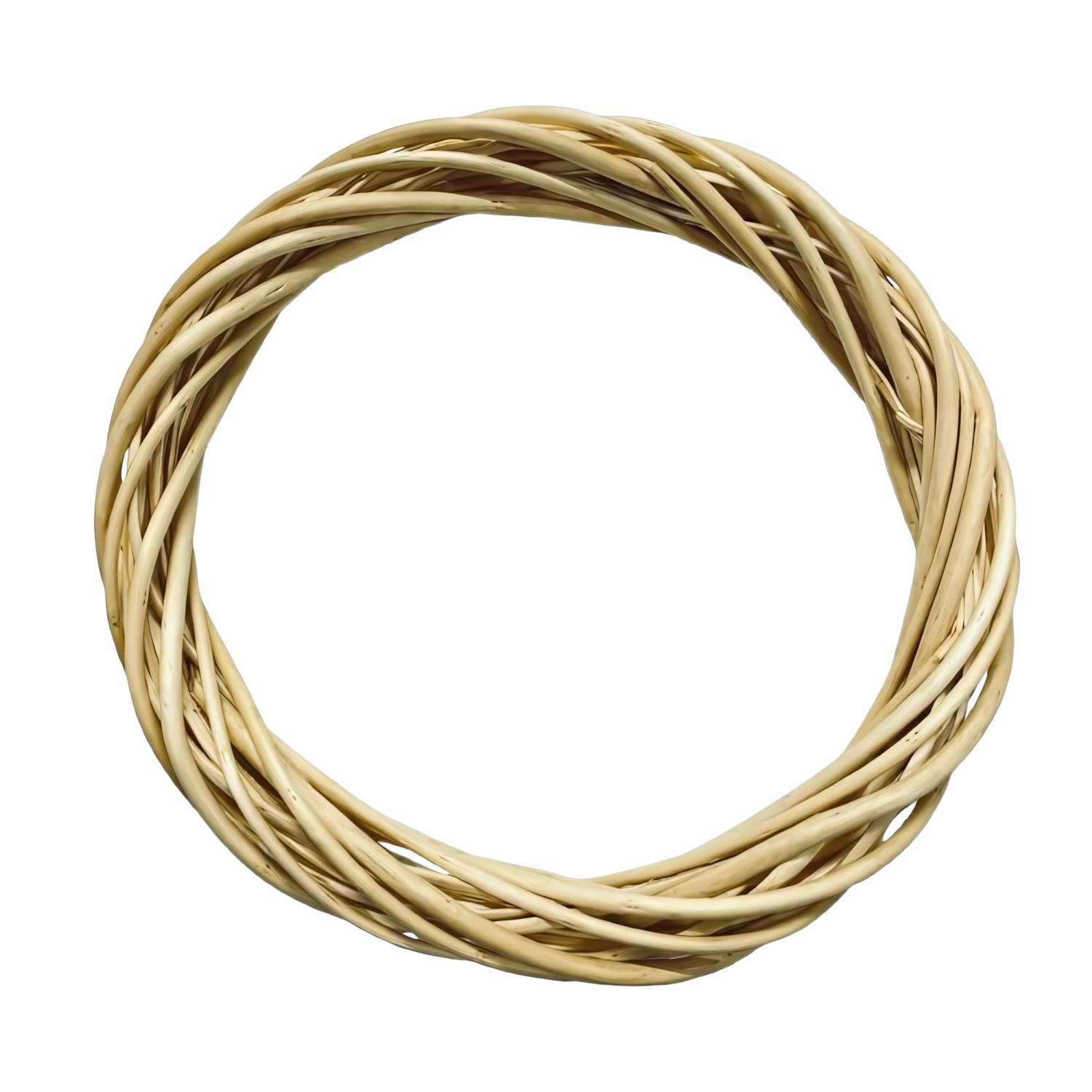 Ahşap Doğal Bambu Çelenk Kapı Süsü 26 cm