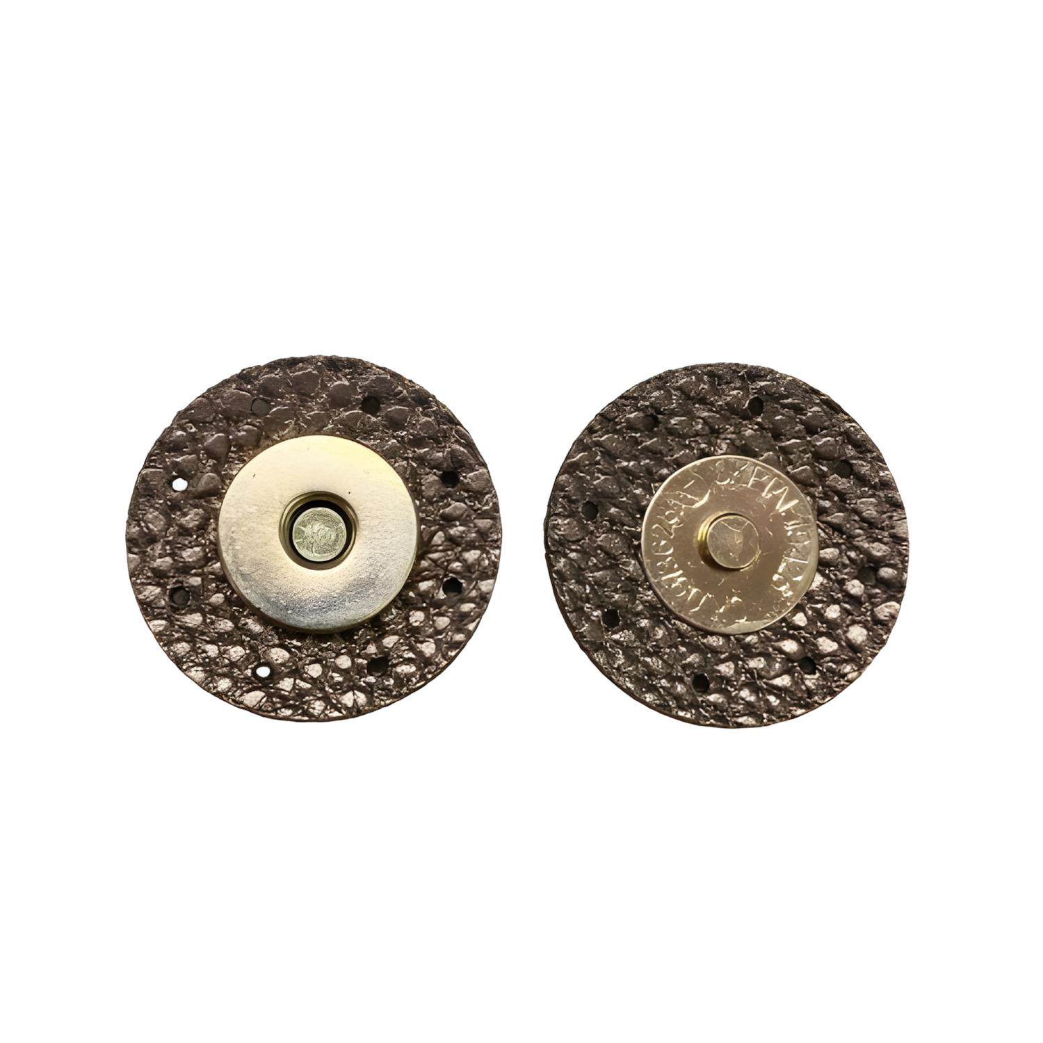 Mıknatıslı Derili Dikmeli Çanta Klipsi Bronz