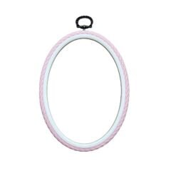 Askılı Oval Örgülü Plastik Kasnak 1kopa01 10,5 x 14,5 cm - Mavi