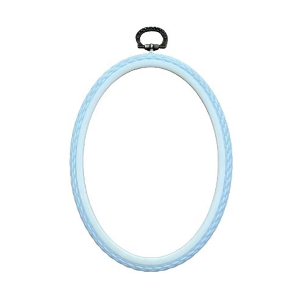 Askılı Oval Örgülü Plastik Kasnak 1kopa01 10,5 x 14,5 cm - Mavi