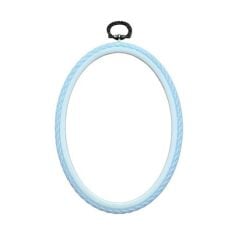 Askılı Oval Örgülü Plastik Kasnak 1kopa01 10,5 x 14,5 cm - Mavi