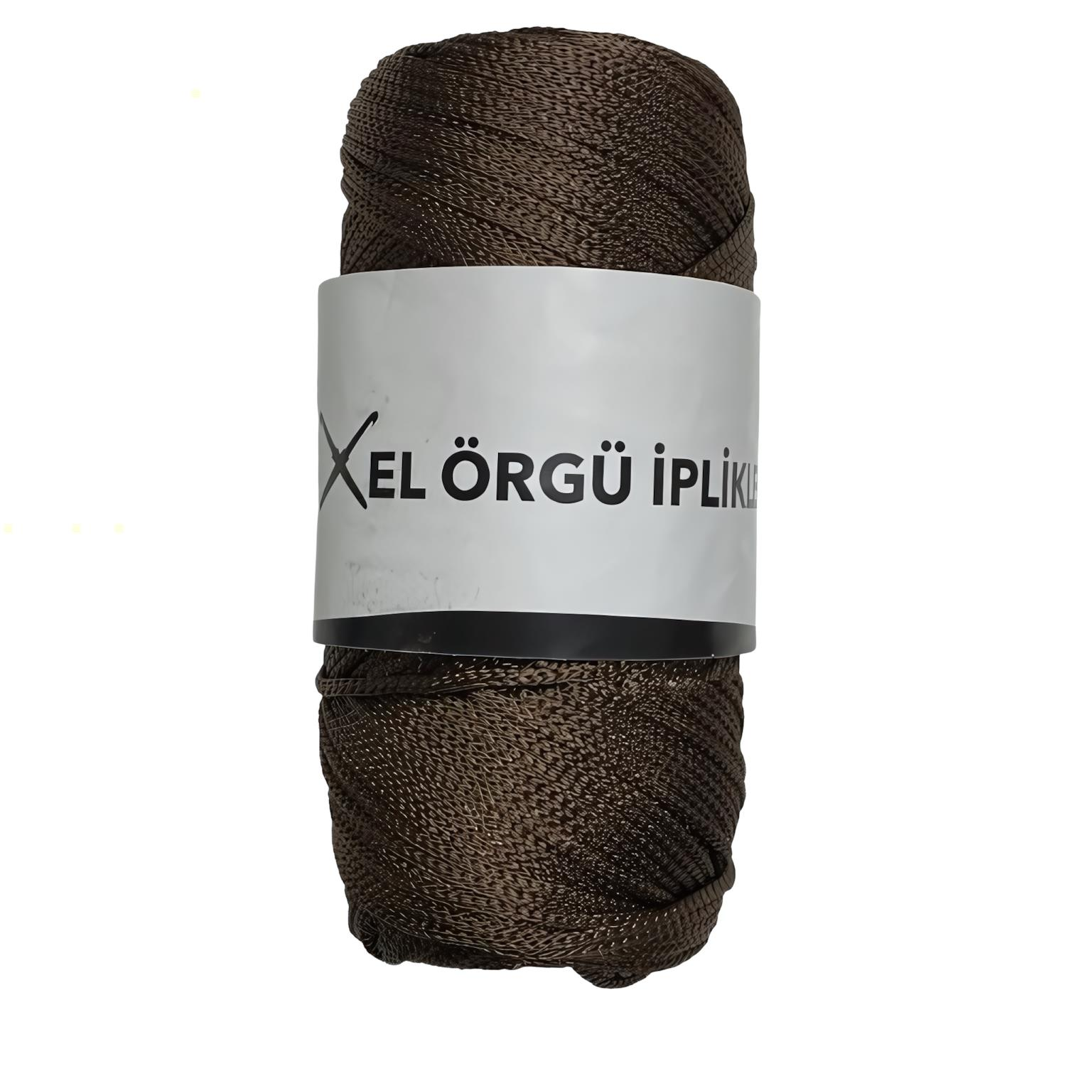 Şık Polyester Makrome El Örgü İpi 200 gr PLY200 07 Kahverengi