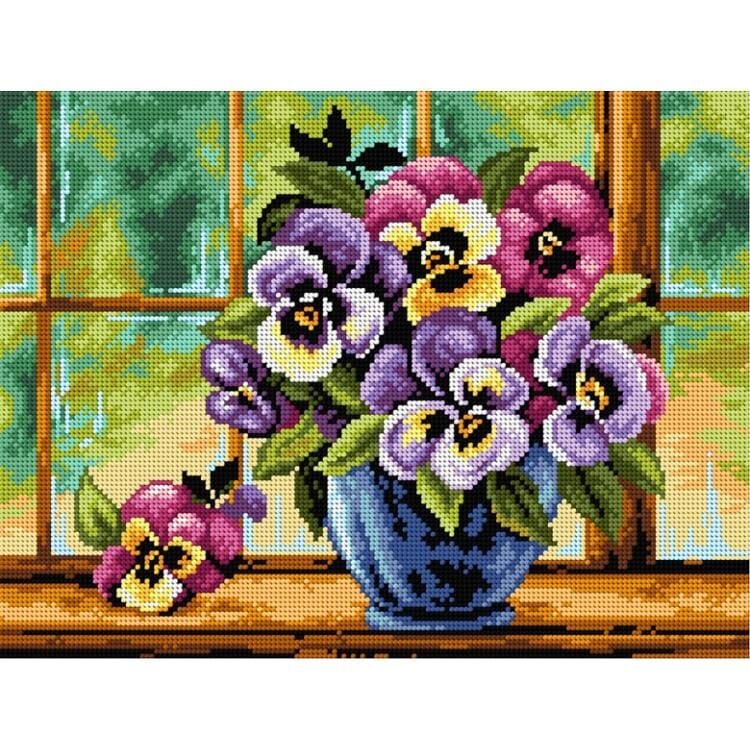 Orchidea Baskılı Goblen Vazoda Çiçekler 2496 30*40 cm