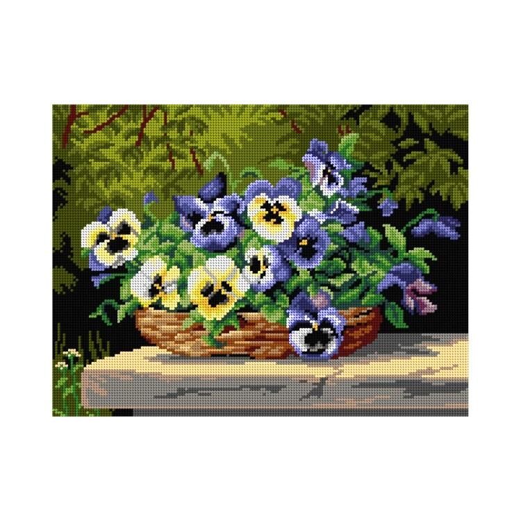 Orchidea Baskılı Goblen Sepette Çiçekler 3287 30*40 cm