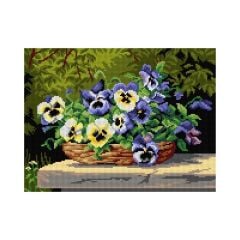 Orchidea Baskılı Goblen Sepette Çiçekler 3287 30*40 cm