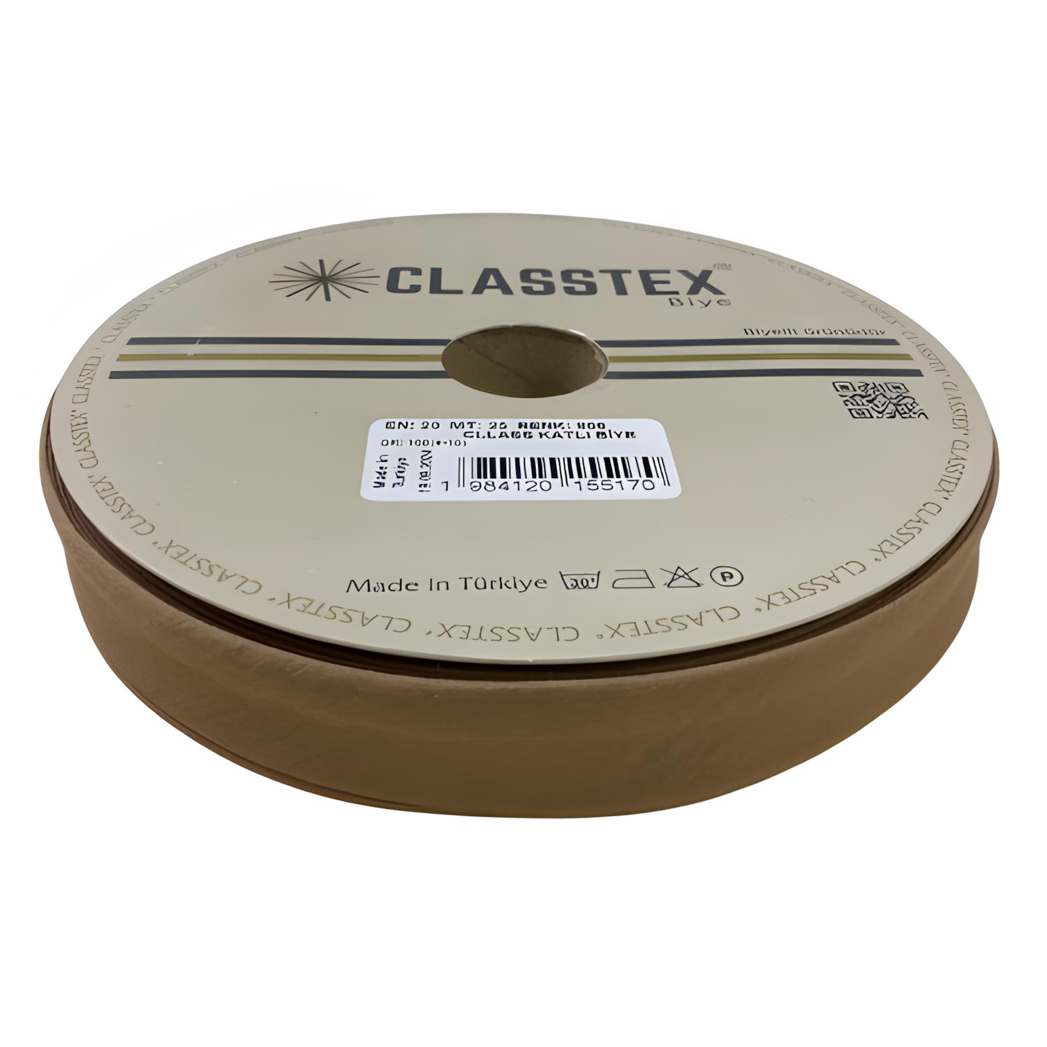 Classtex Cotton Koton Katlı Biye 2 cm 25 mt 806 Kahverengi