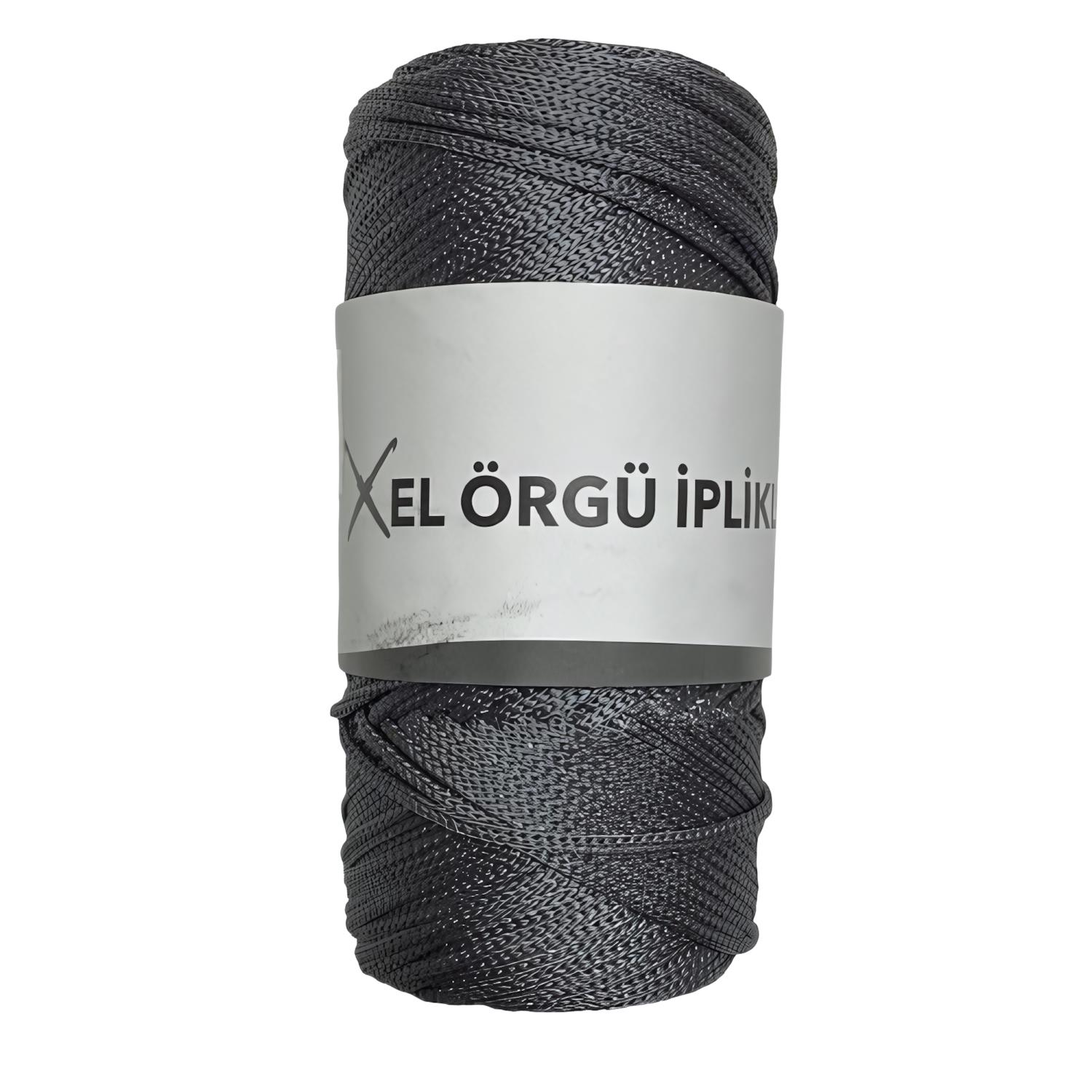 Şık Polyester Makrome El Örgü İpi 200 gr PLY200 22 Koyu Gri