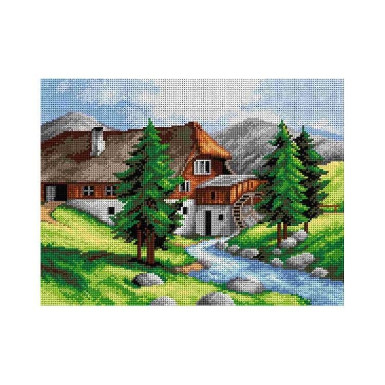 Orchidea Baskılı Goblen Su Değirmeni 2314 30*40 cm