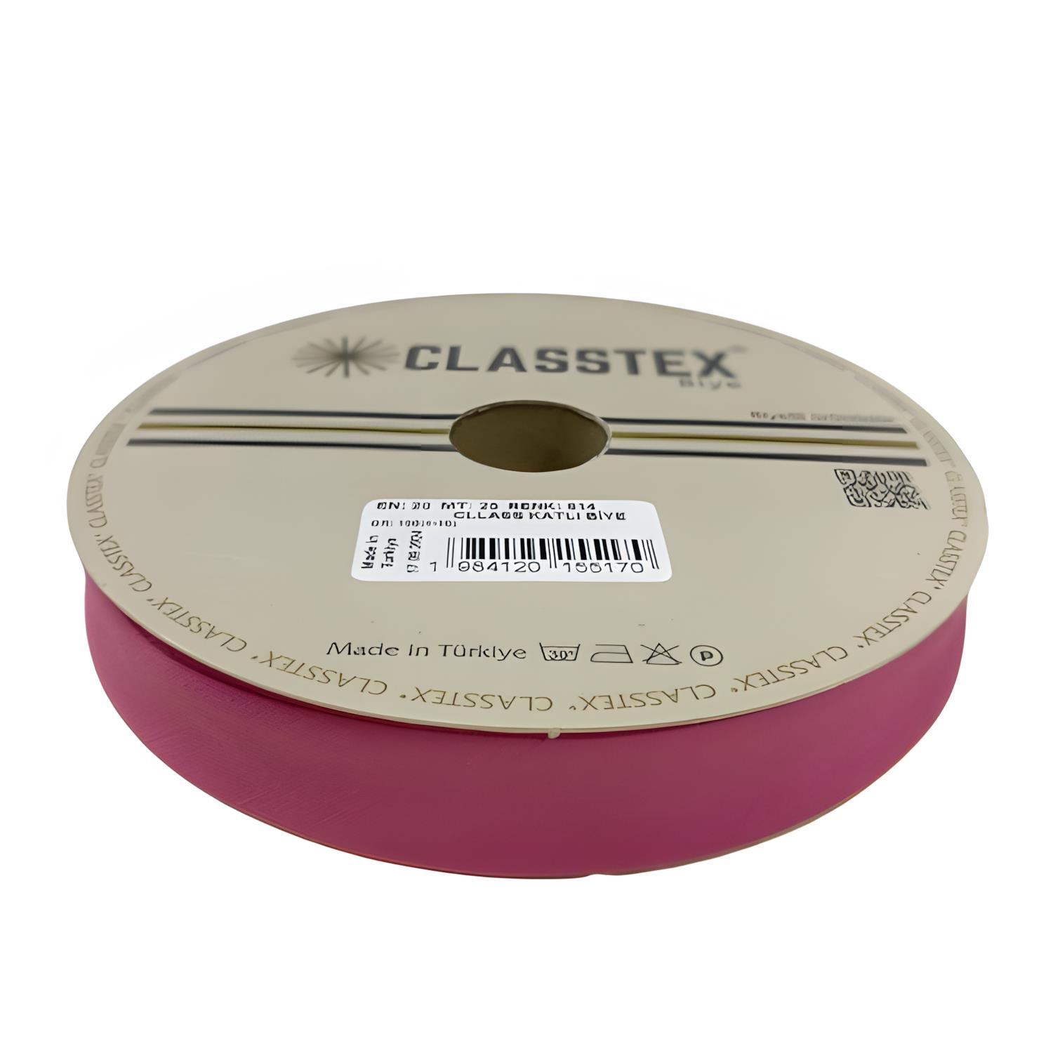 Classtex Cotton Koton Katlı Biye 2 cm 25 mt 814 Pembe