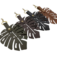 Deri Yaprak Çanta Süsü 10*19 cm YML21 Acı Kahve