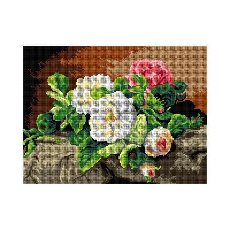 Orchidea Baskılı Goblen Beyaz Gül 3422 30*40 cm