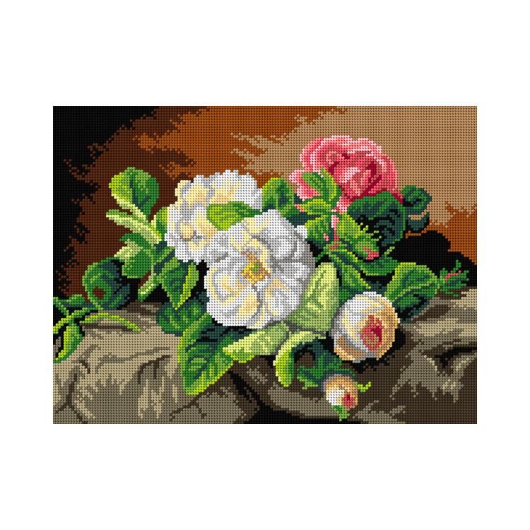 Orchidea Baskılı Goblen Beyaz Gül 3422 30*40 cm