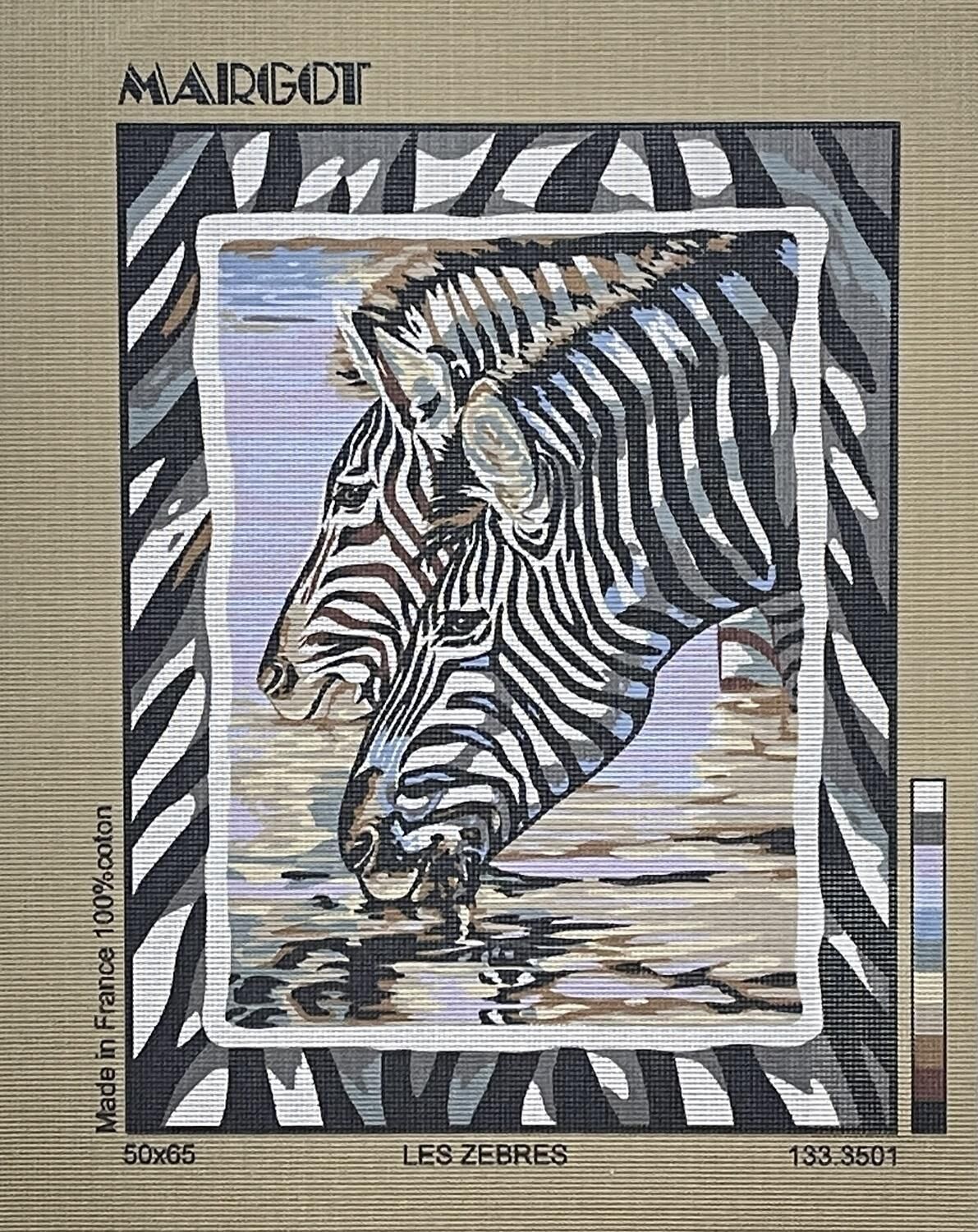 Margot Baskılı Goblen 133 3501 Les Zebres 50x65cm Tablo Pano