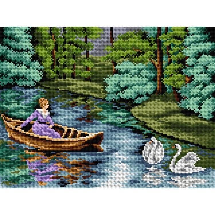 Orchidea Baskılı Goblen Kayıkta Kız 2352 30*40 cm