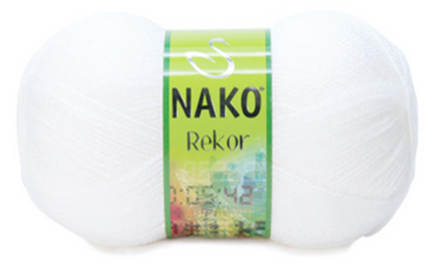 Nako Rekor El Örgü İpliği Yünü 208 Beyaz
