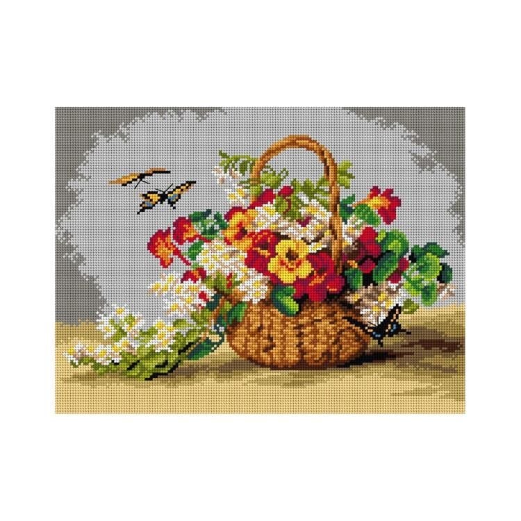 Orchidea Baskılı Goblen Sepette Çiçek 3069 30*40 cm