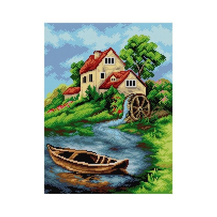 Orchidea Baskılı Goblen Su Değirmeni 2607 30*40 cm