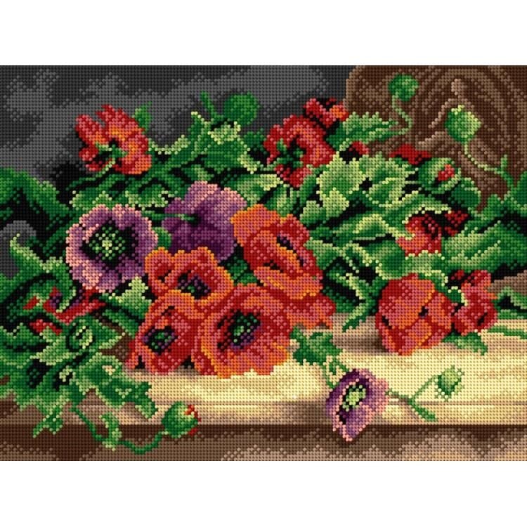 Orchidea Baskılı Goblen Kırmızı Çiçekler 2790 30*40 cm