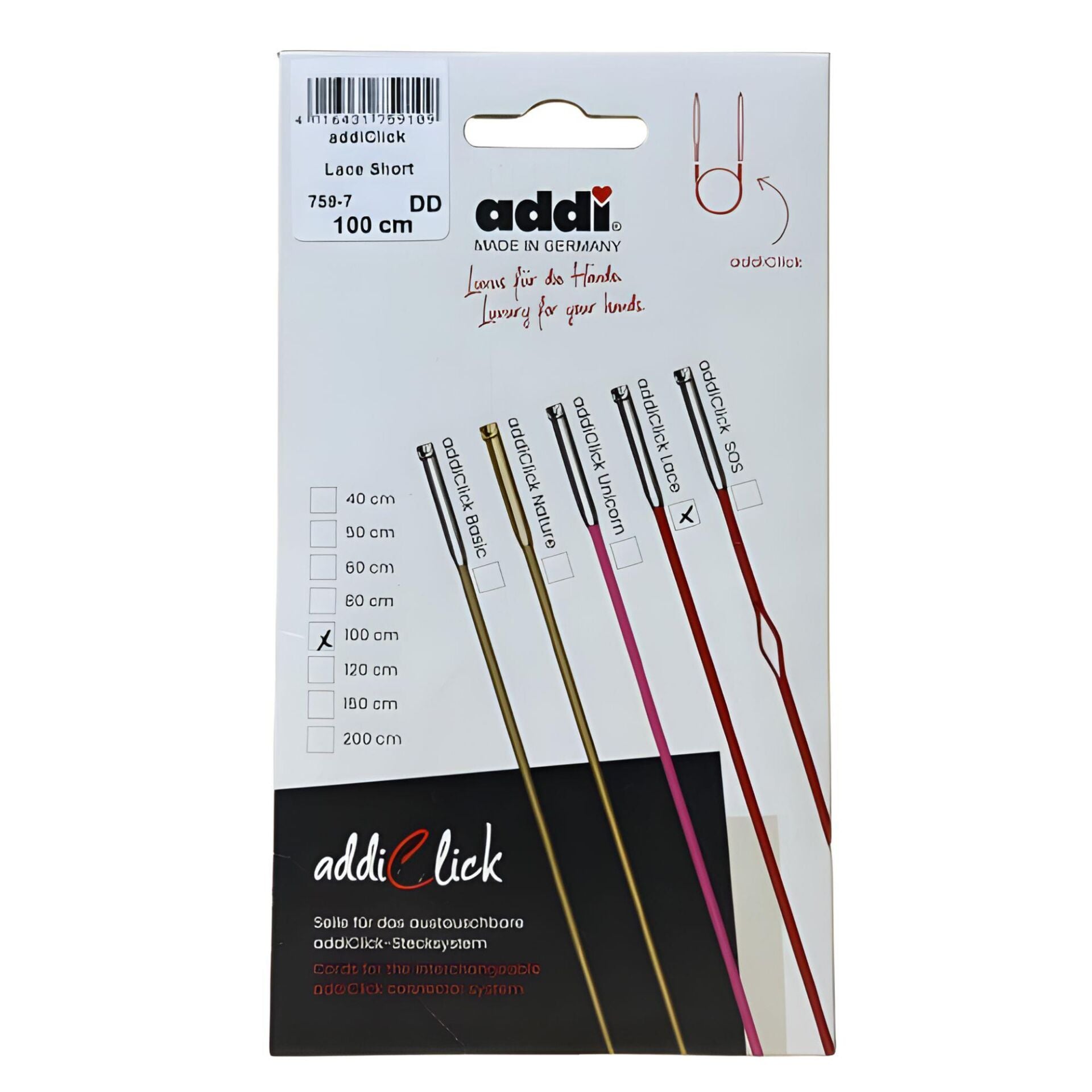 Addi Click Lace Short 759-7 Misina Kablosu 100 cm