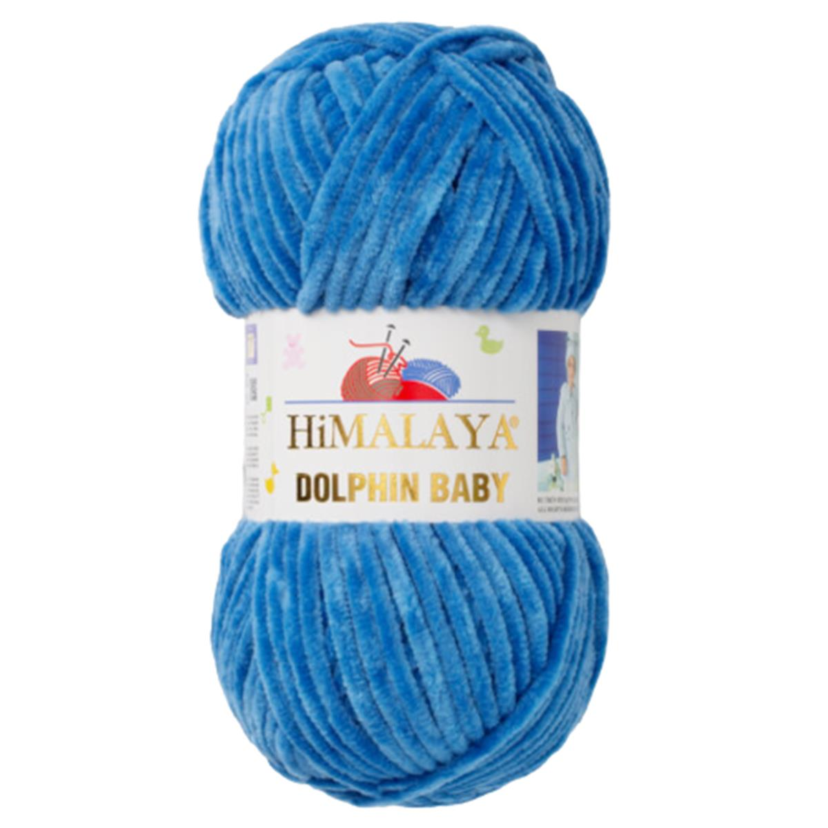 Himalaya Dolphin Baby Kadife İp El Örgü Yünü 80341 Havacı Mavi