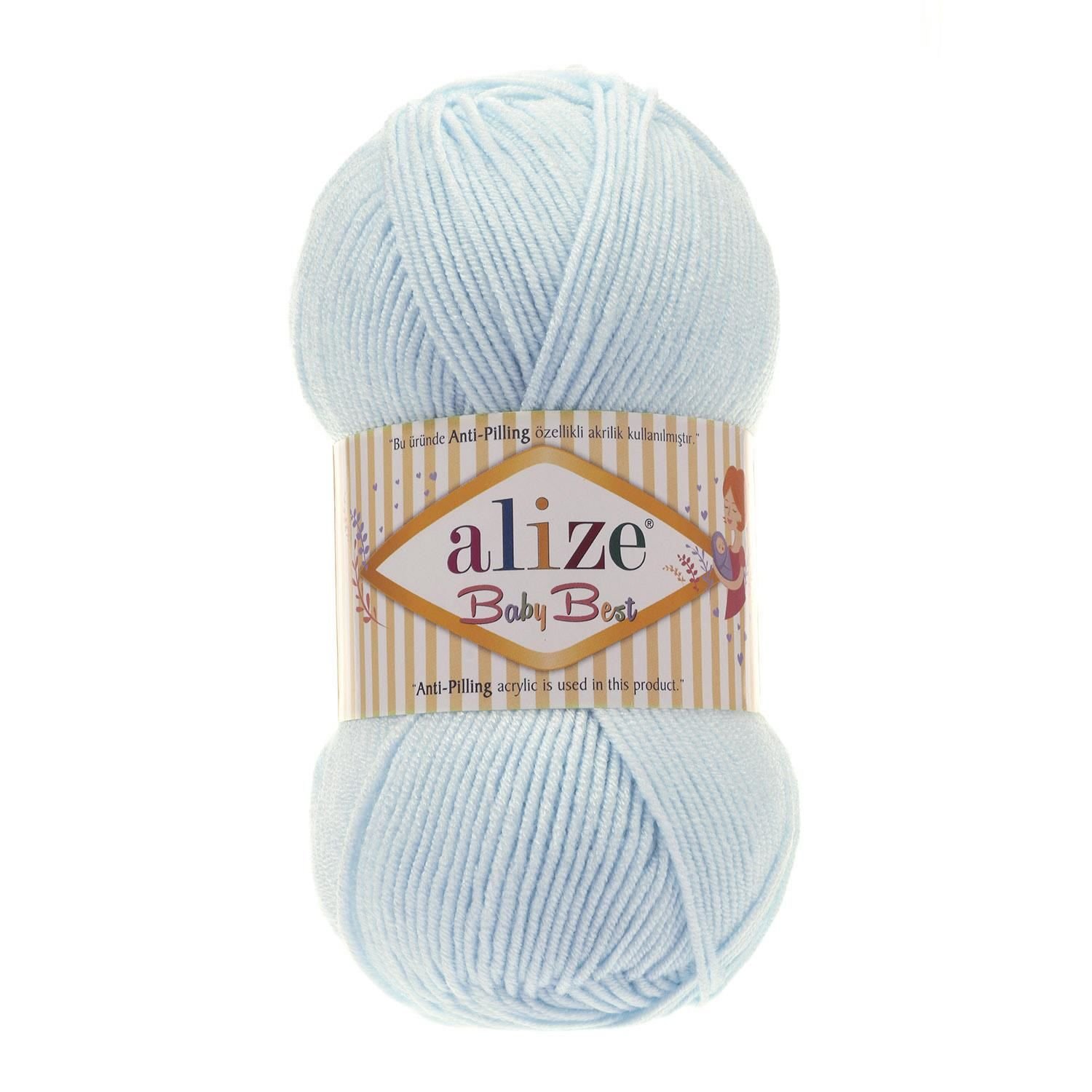 Alize Baby Best El Örgü İpliği 100 gr 189 Açık Turkuaz