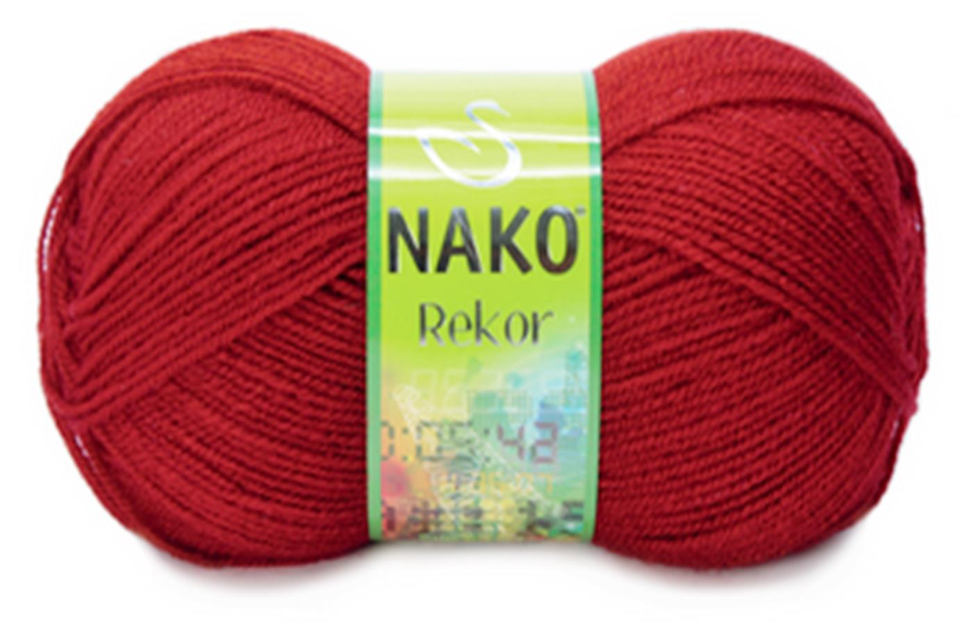 Nako Rekor El Örgü İpliği Yünü 1175 Koyu Kırmızı