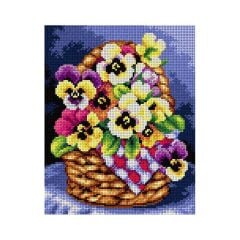 Orchidea Baskılı Goblen Sepette Çiçekler 2653 24*34 cm