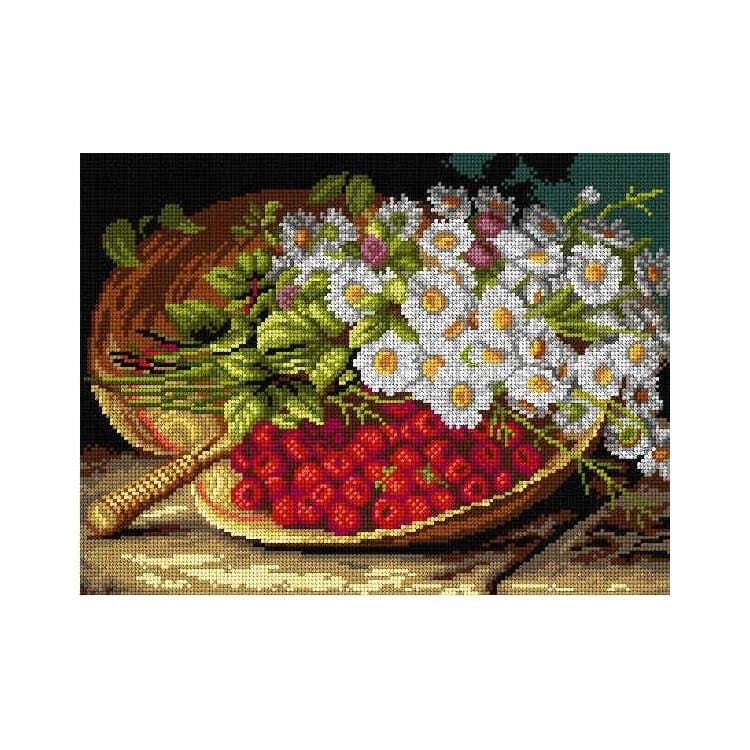 Orchidea Baskılı Goblen Böğürtlen ve Papatya 3000 30*40 cm