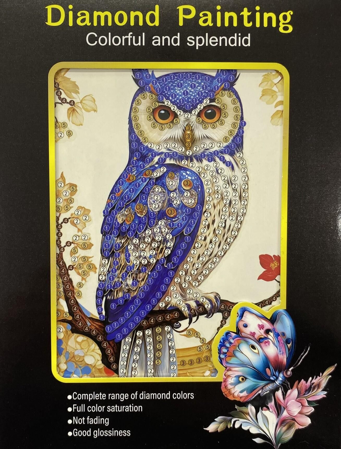 5D Yapışan Boncuk Goblen Mozaik Tablo Pano 15*20 cm Baykuş