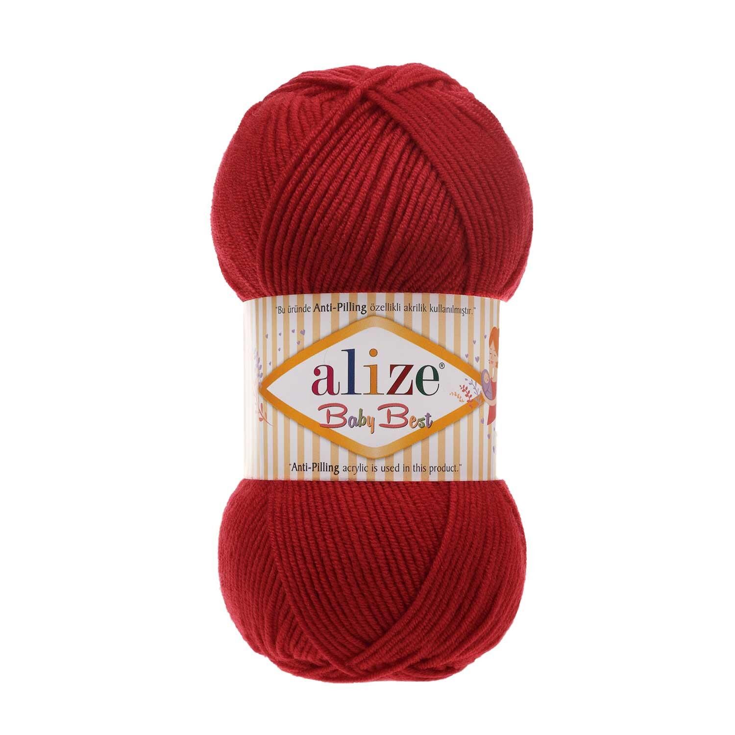 Alize Baby Best El Örgü İpliği 100 gr 106 Koyu Kırmızı