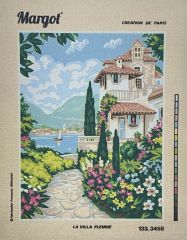 Margot Baskılı Goblen 133 3458 La Villa Fleurie 50x65cm Tablo Pano