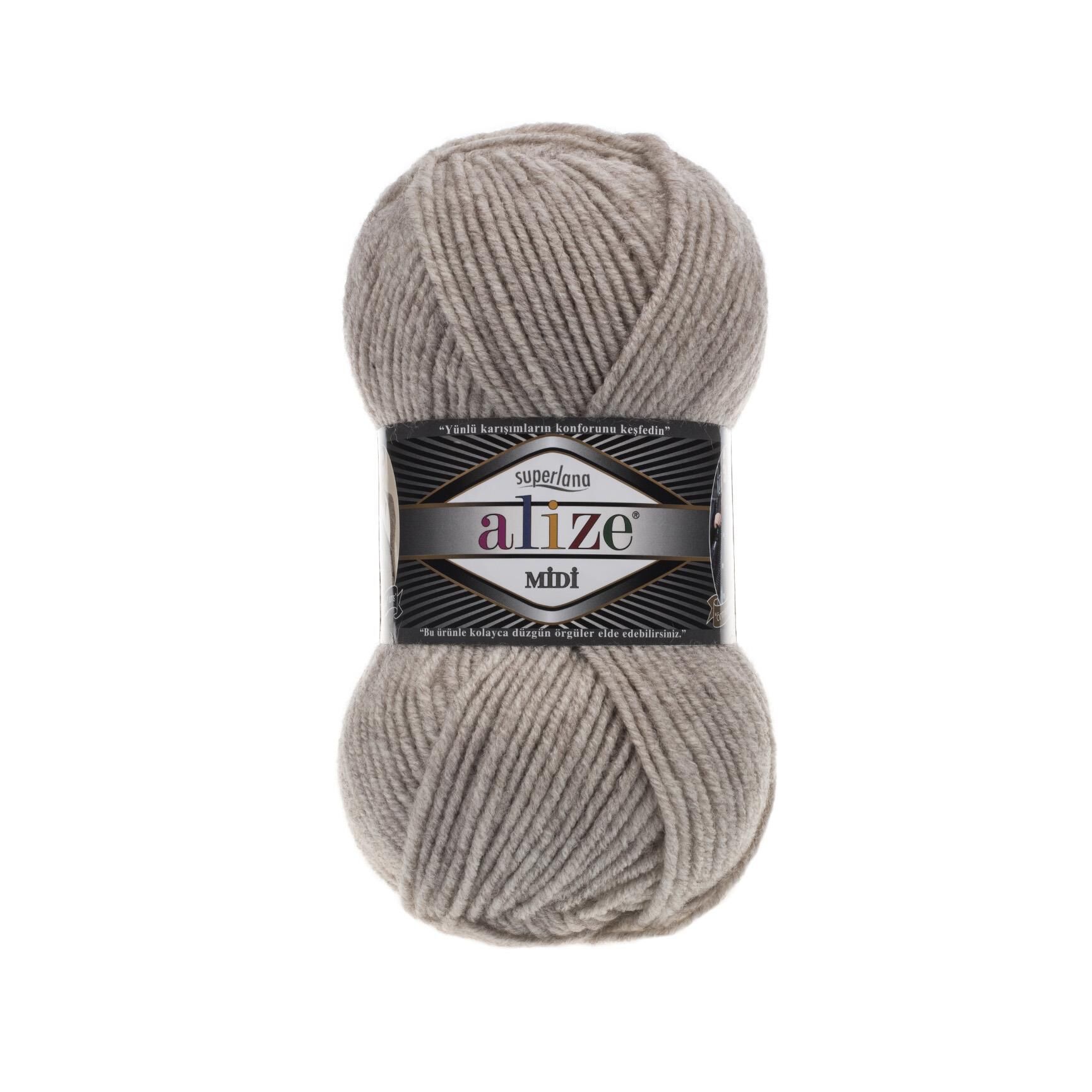 Alize Superlana Midi El Örgü İpliği 100 gr 152 Bej Melanj