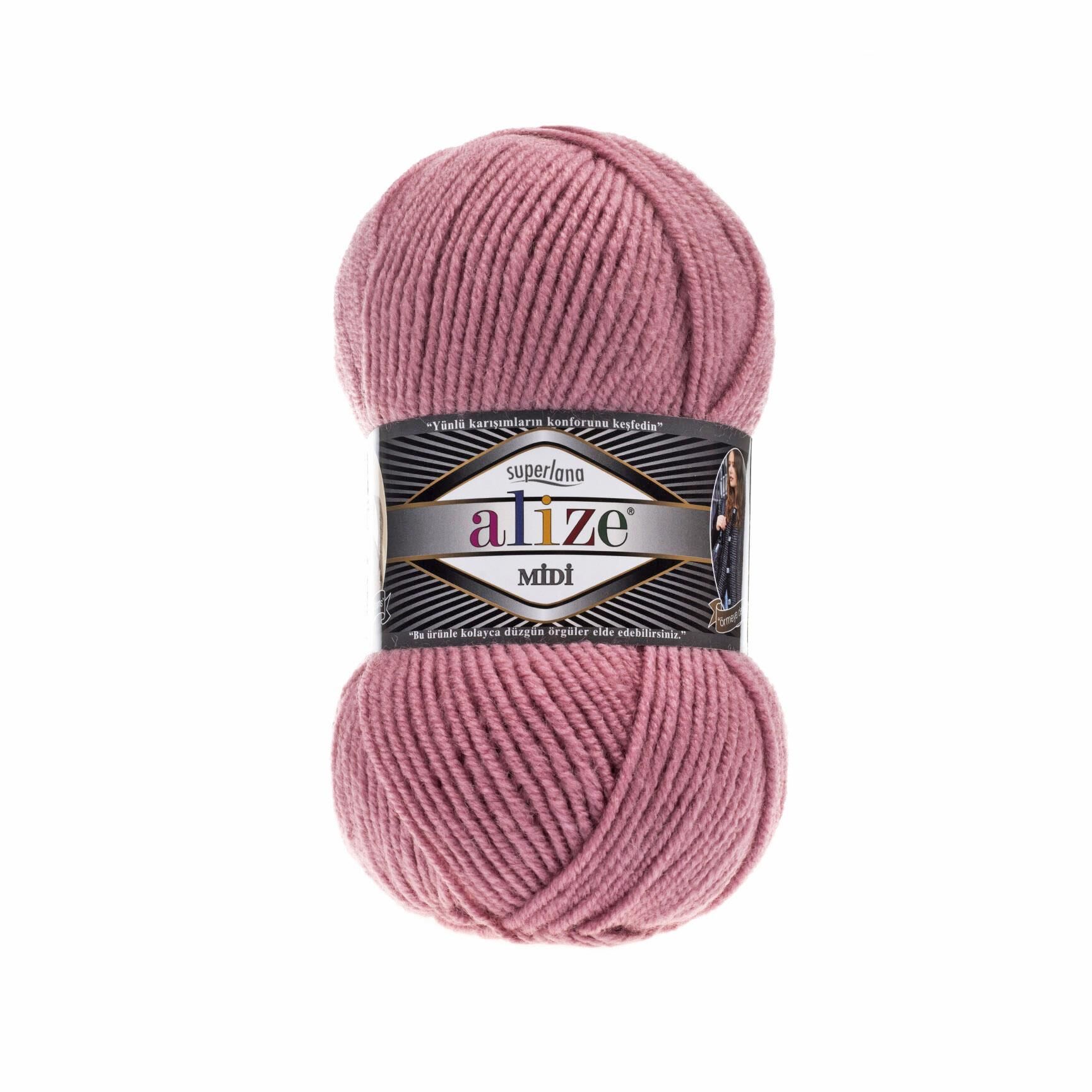 Alize Superlana Midi El Örgü İpliği 100 gr 204 Pembe