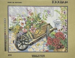 Margot Baskılı Goblen 133 3113 Brouette Fleurie 50x65cm Tablo Pano