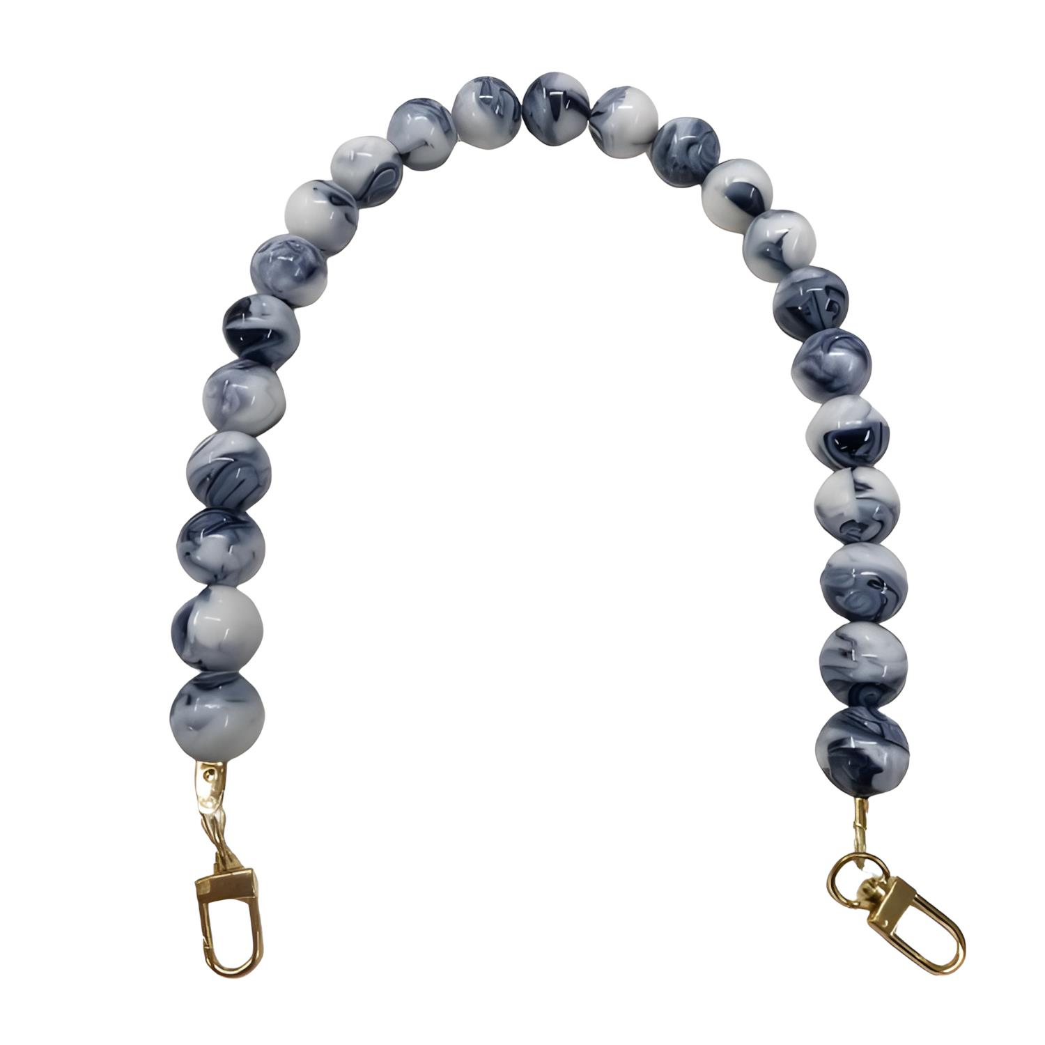 Akrilik Taşlı Çanta Sapı AX6 M10 Beyaz Siyah