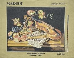 Margot Baskılı Goblen 133 3133 Nature Morte Au Violon 50x65cm Tablo Pano