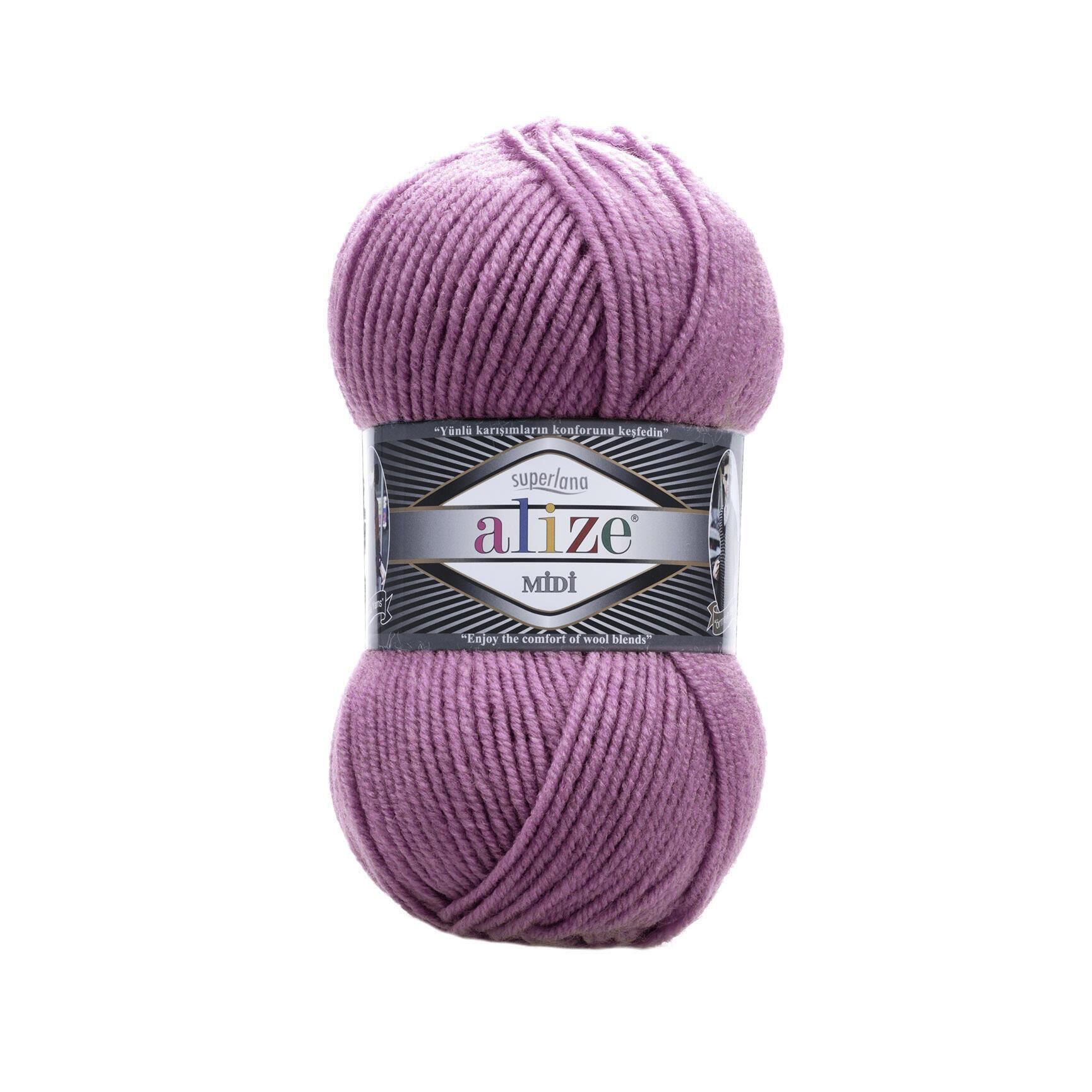 Alize Superlana Midi El Örgü İpliği 100 gr 440 Koyu Gül