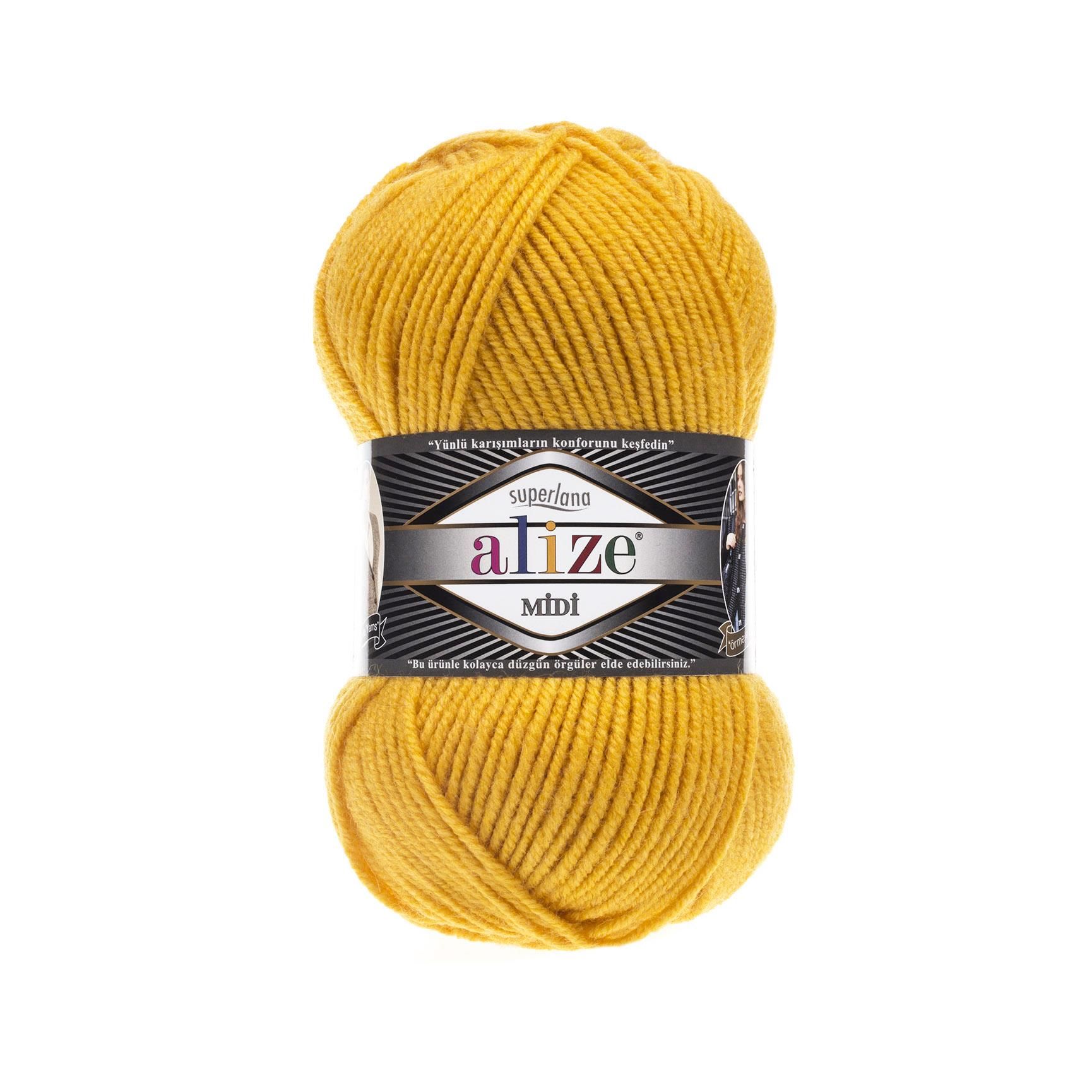 Alize Superlana Midi El Örgü İpliği 100 gr 488 Sarı