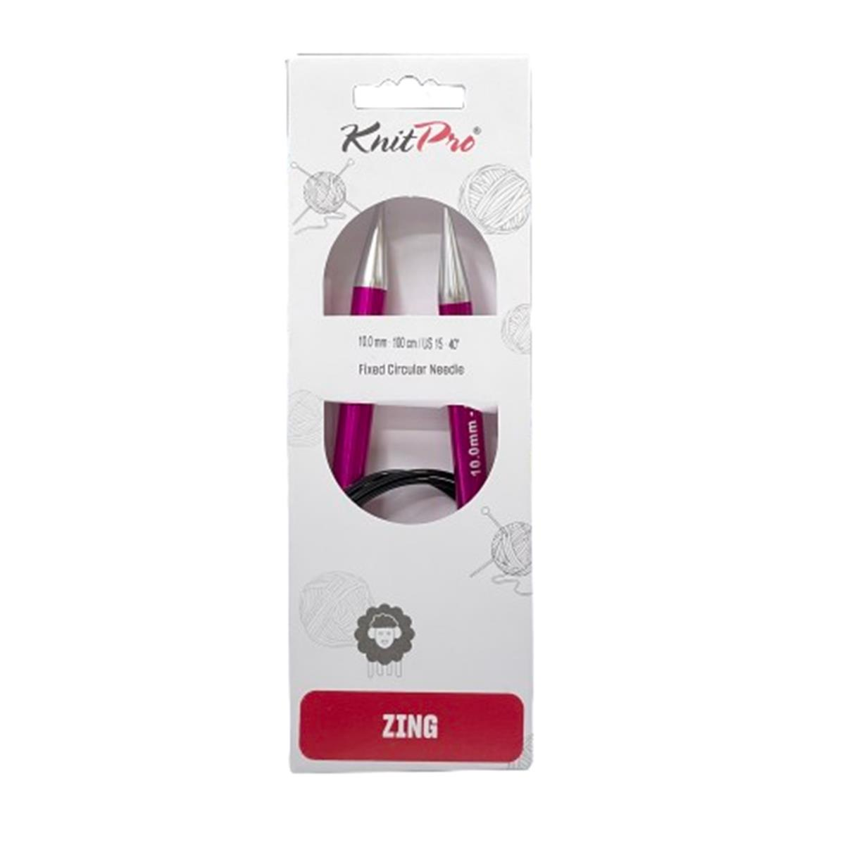 KnitPro Zing 100 cm Misinalı Şiş 10 mm