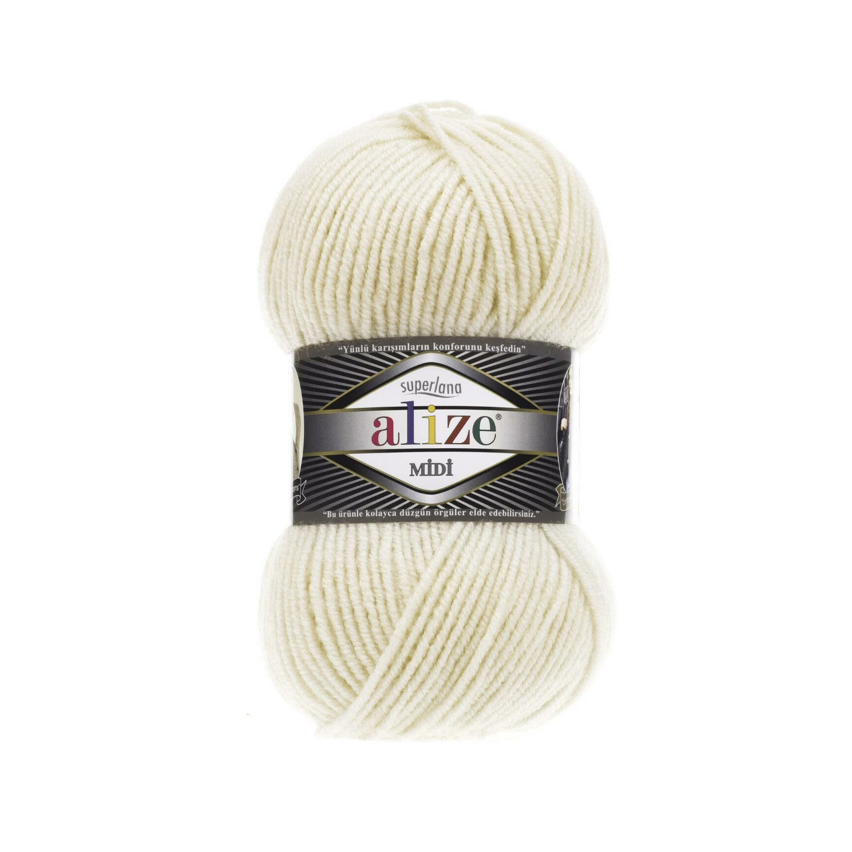 Alize Superlana Midi El Örgü İpliği 100 gr 599 Fil Dişi